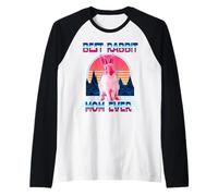 Best Rabbit Mom Ever Retro Vintage 80s Funny Bunny Mom Maglia con Maniche Raglan