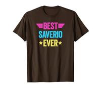 Best Saverio Ever Maglietta, Uomo, Marrone, L