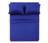 Best Season Lenzuolo Set- Luxucy più Morbido in Microfibra Lenzuola Platinum Collection Deep Pocket Rughe e Resistente all' Usura. 4 Pezzo, Microfibra, Royal Blue, Completo