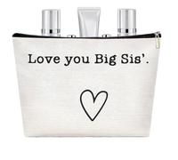 Best Sister Ever Trousse da toilette, grande organizer per sorella, borsa da viaggio portatile per articoli da toeletta igienici, divertente borsa per cosmetici per Natale e compleanno, Love You Big