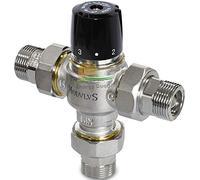 Best Solar Valvola Miscelatrice Termostatica Sanitaria con Funzione Antiscottatura con Bocchettoni (1, 1/2" Kvs 1,5)