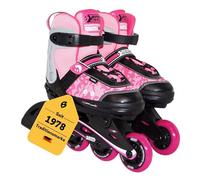 Best Sport- Pattini in Linea per Bambini, Taglia 35-40, Rosa/Nero, 30124