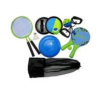 Best Sporting 64004 - Set di giochi da spiaggia, 5 diversi giochi da spiaggia, giochi da spiaggia all'aperto per adulti, XXL set da 11 pezzi per un massimo di 10 persone, inclusa borsa in rete