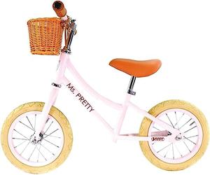 BEST SPORTING Bicicletta Retrò per bambini dai 3 anni in su, con campanello e cestello, ruote da 12 pollici (rosa) 31110