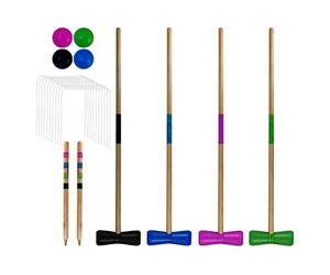 BEST SPORTING Crocket Crocket - Croquet per adulti e bambini, con racchette da neve, palline, scopi, paletti per marcatura, giochi all'aperto per adulti, giochi da giardino per bambini, kit croquet