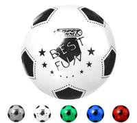 BEST SPORTING Palla da gioco in PVC Fun I leggera, pallina da calcio bianca, di alta qualità, 23 cm, con logo colorato, palla in gomma, per bambini