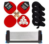 Best Sporting Ping Pong Set Casa I 4 Pipistrello,4 Borse,Flexi Rete + 6 Palline