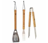 Best Sporting Posate Barbecue Con Manico IN Legno: Pinze, Forchetta da Griglia E