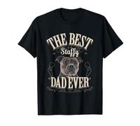 Best Staffy Dad Ever Cane Staffordshire Bull Terrier Regalo Maglietta