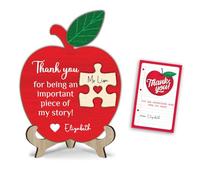 Best Teacher Appreciation Gifts 3D Thank You Teacher Apple Puzzle Cartello in legno, Fine Anno Insegnante Pensionamento Laurea Regali Keepsake Table Decor, Thank You for Being An Important Piece of My