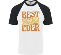 Best Teacher Ever Insegnamento Matematica Inglese DA UOMO S/S Baseball T-Shirt