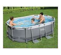 Best Way Set Piscina Grigio 305 x 200 x 84 cm Acciaio