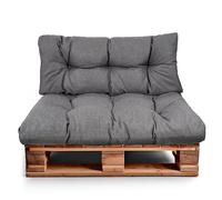 Best Wool Set di Cuscini per Pallet - Cuscino D’assise per Pallet Europei - Imbottitura con Schiuma Granulare Poulirette - Include Cuscino D’assise 120x80cm + Schienale 120x40cm