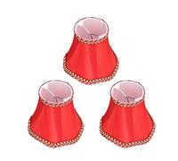 BestAlice 3 Pezzi Paralume Piccolo, Paralume in Tessuto con Paralume per Lampadario, Paralume in Tessuto E14 Paralume Moderno a Clip per Lampade da Parete a Candela Lampadario, Rosso