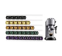 BestAlice 6 strisce porta cialde da caffè, striscia magnetica e adesivi extra, adatto per essere montato verticalmente o orizzontalmente su pareti o armadi, bianco