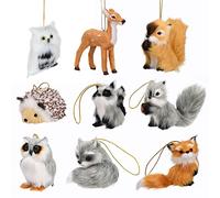 BestAlice 9 ornamenti natalizi in peluche a forma di animali, animali pelosi del bosco, ornamenti natalizi da appendere per casa, feste, vacanze, 9 stili