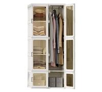 BestAlice Armadio pieghevole, con 6 ante, da appendere, multifunzione, facile da montare, con asta, porta magnetica, per soggiorno, camera da letto, 69 x 50 x 170 cm, bianco (6 ante con 1 asta A)