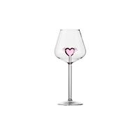 BestAlice Bicchieri da Vino Rosso Bicchiere da Vino con Cuore Rosa Trasparente con Stelo per Vino Rosso e Bianco, Bicchiere da Vino con Cuore Rosa Perfetto per Feste, Regali,(500 ml-2 pezzi)