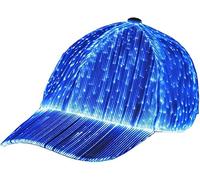 BestAlice Cappello a fibre ottiche con cappello a led con 11 colori luminosi LED cappelli da baseball ricarica USB Light Up Caps per Party Club bianco, bianco, Etichettalia unica