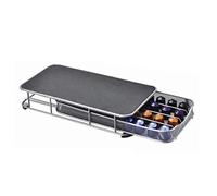 BestAlice Cassetto per Cialde di Caffè, Cassetto per Capsule di Caffè, Porta Capsule da 40 Cialde, Compatto Sotto la Caffettiera, Porta Capsule di Caffè, Organizer per Bar e Cucina(Argento)