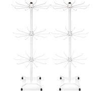 BestAlice Confezione da 2 espositori per gioielli, girevoli a 3 livelli, supporto per collane alla moda, supporto regolabile in metallo (2 pezzi, bianco)