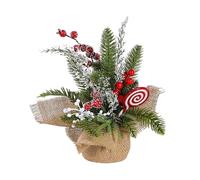 BestAlice Decorazioni da Tavolo per Piccolo Albero di Natale, Mini Decorazioni Artificiali per Albero di Natale con Bacche Rosse per la Decorazione Natalizia della (Lecca lecca e