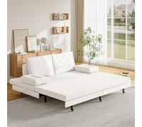 BestAlice Divano letto 90/180 x 200 cm, con schienale e materasso pieghevole, letto pieghevole con imbottitura, letto estraibile, letto singolo estraibile per letto matrimoniale, divano con cuscino