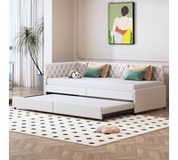 BestAlice Divano Letto imbottito 90 x 200 cm, letto estraibile con rete a doghe, divano letto allungabile velluto, letti singoli imbottiti, letti per il giorno degli ospiti, nessun materasso