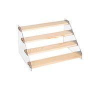 BestAlice Espositore in legno acrilico trasparente a 4 strati, organizer multifunzione, 30 cm, bianco, cucina, bagno, camera da letto, soggiorno