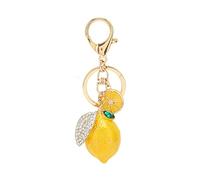 BestAlice Portachiavi Piccolo Limone Forte Metallo Piccolo Limone con Strass Colori Squisiti Portachiavi Limone Portachiavi Auto Accessori Borsa Decorazione per Ragazze Donne Uomini(Giallo)