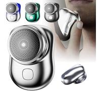 BestAlice Rasoio elettrico per uomo, rasoio elettrico portatile mini rasoio, rasoio ricaricabile USB, rasoio da usare con un solo pulsante per casa, auto, regalo da viaggio (argento)