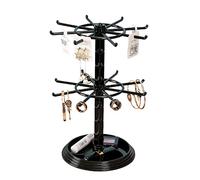 BestAlice Scaffale per gioielli a 2 livelli, espositore girevole per gioielli, supporto per collana con supporto per gioielli alla moda, supporto per gioielli in ABS regolabile