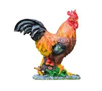 BestAlice Scultura da Giardino Realistica con Gallo, Statue di Pollo in Resina Uniche per L'Arredamento del Giardino, Statua di Gallina di Simulazione per Il Tuo Giardino, Prato o Patio(Gallo marrone)