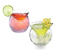 BestAlice Set di 2 bicchieri da Martini senza stelo con refrigeratore, in cristallo da 260 ml, eleganti bicchieri da cocktail con ciotola per cocktail