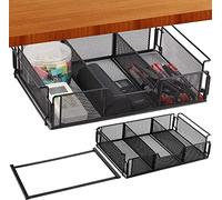 BestAlice Sotto il cassetto della scrivania, sotto la scrivania portaoggetti da appendere organizer scorrevole fuori, scrivania in metallo cassetto nascosto con divisore di spazio design