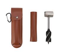 BestAlice Trapano per Coclea a Mano per Legno, Strumento per Coloni Bushcraft Chiave per Coclea a Mano di Sopravvivenza, Punta per Coclea per Legno, Chiave a Coclea per Legno Manuale con Custodia in P
