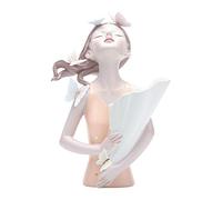 BestAlice Vaso a Forma di Farfalla, Corpo Squisito, Statua di Ragazza Bouquet Unico, Moderno, in Resina per Decorazione Domestica, Arancione