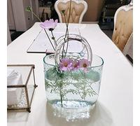 BestAlice Vaso da borsetta per fiori, vaso in vetro con ciotola per pesci, vaso di fiori unico per borsa, decorativo, vaso in vetro trasparente con manici a forma di borsa per la decorazione