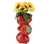 BestAlice Vaso di fragole per fiori, simpatico vaso decorativo in ceramica fragola, per decorare casa, ufficio (rosso)