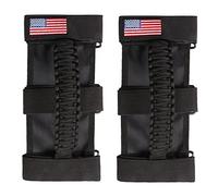 BESTAOO 2 maniglie per roll bar in paracord per Jeep Wrangler YJ TJ JK JL e Gladiator JT 1955-2022 UTV ATV, adatte per roll bar da 2 a 4 pollici, fibbia in metallo (nero)