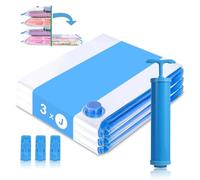 Bestash SacchettiSottovuoto Buste Sottovuoto per Viaggio, Addensato, Vestiti/Piumoni con Pompa, per Coperte, Piumino, Cuscini, Trapunte, Viaggi(3 Pezzi,80 * 100cm)