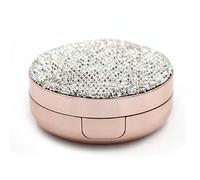 Bestbling bling - Contenitore per cipria vuoto, con bordo dorato, 15 g, 14,2 g, con cuscino d'aria, spugna e specchio, colore: Oro, Argento, Bling