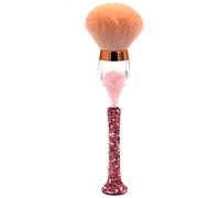 Bestbling Bling - Pennello per fondotinta a forma di bicchiere da vino, con setole in fibra morbida e manico lungo per applicazione di trucco, colore: rosa