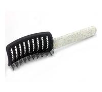 Bestbling Bling Styling capelli lisci e districanti spazzola per capelli per donne, ragazze, uomini, a forma di arco Spareribs pettine (bianco)