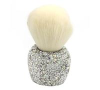 Bestbling Pennelli da trucco con strass, mini pennello cosmetico a forma di mela, pennello per fondotinta, pennello per polvere per unghie, design multifunzionale per il trucco quotidiano (argento)