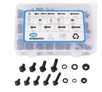 BESTBOMG Viti a Testa Esagonale, 252 Pezzi M6 M8 Viti Autoperforanti Testa Esagonale con Rondella, Viti Autofilettanti per Metallo per Coperture in Metallo.