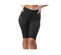 BESTCALZE -Renato Balestra Leggings Corti a Pantaloncino in Cotone Sportivo Elasticizzato con Logo Donna, Casual e Yoga Estivi Art. Monica3 - Nero - L/XL