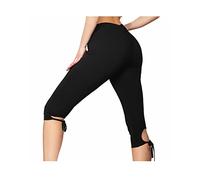 BESTCALZE -Renato Balestra Leggings Donna Corti, a Pinocchietto Elasticizzati, al Ginocchio, con riporti in Pizzo, Sport, Tempo Libero, Yoga Estivi