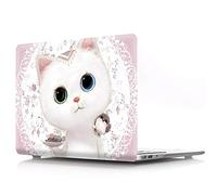 Bestcatgfit [Animal Series PRO 15 2018 2017 2016 Release Hard Shell Custodias with Keyboard Cover per Newest MacBook PRO 15 inch with/Without Touch Bar (Model: A1990) - White Cat