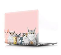 Bestcatgfit [Animal Series Retina 12" Hard Shell Custodia with Keyboard Cover per MacBook 12 inch with Retina Display (Models: A1534) - Cat Family-Pink